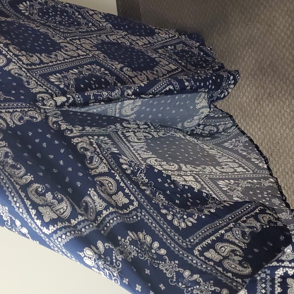 NWOT Shein Blue/white handkerchief dress with halter tie and slit 4X - Picture 8 of 12